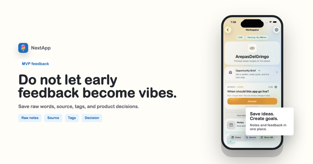 MVP Feedback Tracker for Indie Apps