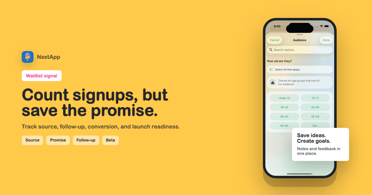 Waitlist Tracker for App Ideas