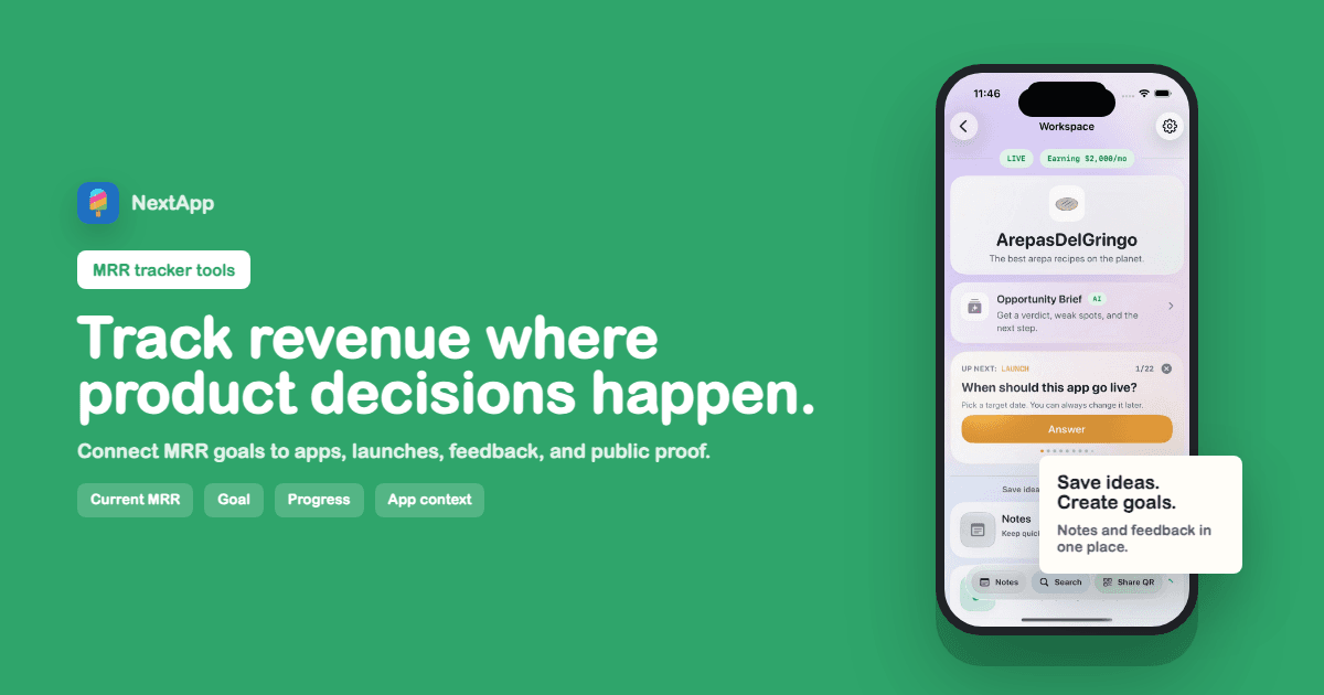 MRR Tracker Tools for Indie Apps: Track Revenue Goals in Context
