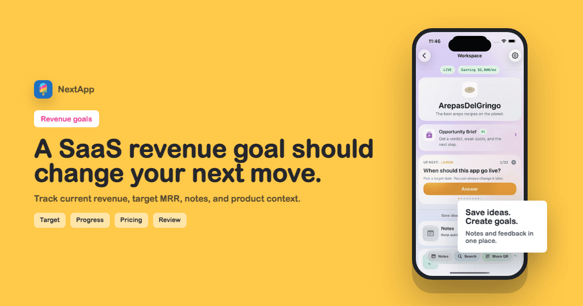 SaaS Revenue Goal Tracker for Indie Apps