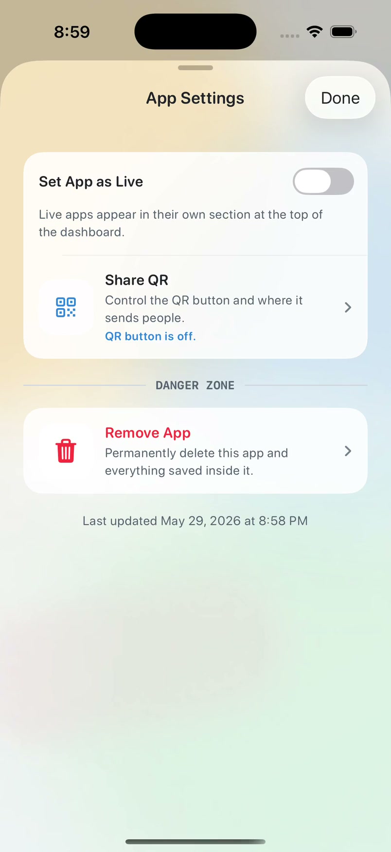 NextApp poster showing an app moving into live status for launch tracking