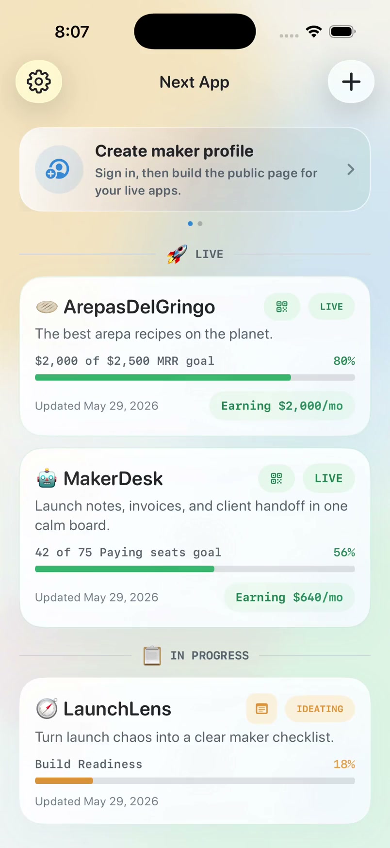 NextApp sharing workflow poster for moving an AI-built app toward a public launch